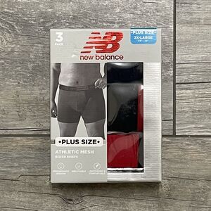 New Balance Boxer Briefs Mens 2XL Plus Size 44-46 Red Black Blue Athletic Mesh